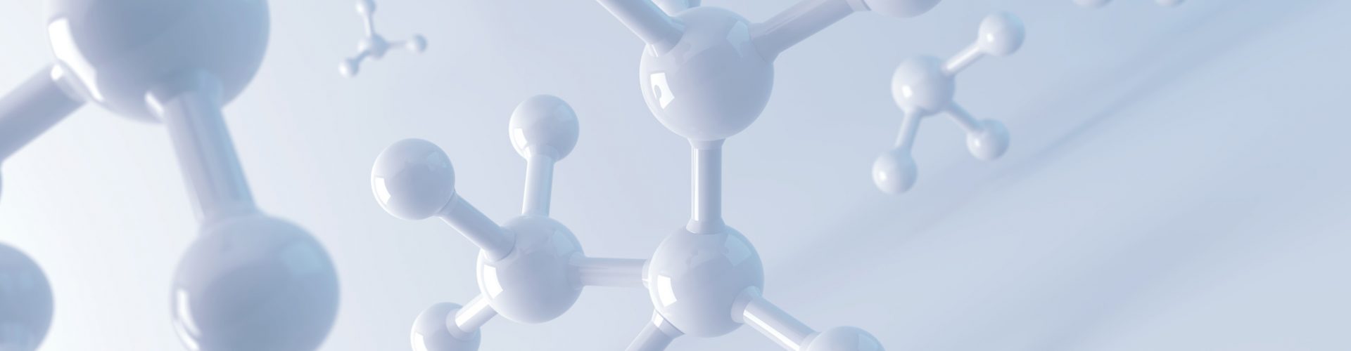 white molecule or atom, Abstract Clean structure for Science or medical background, 3d illustration.